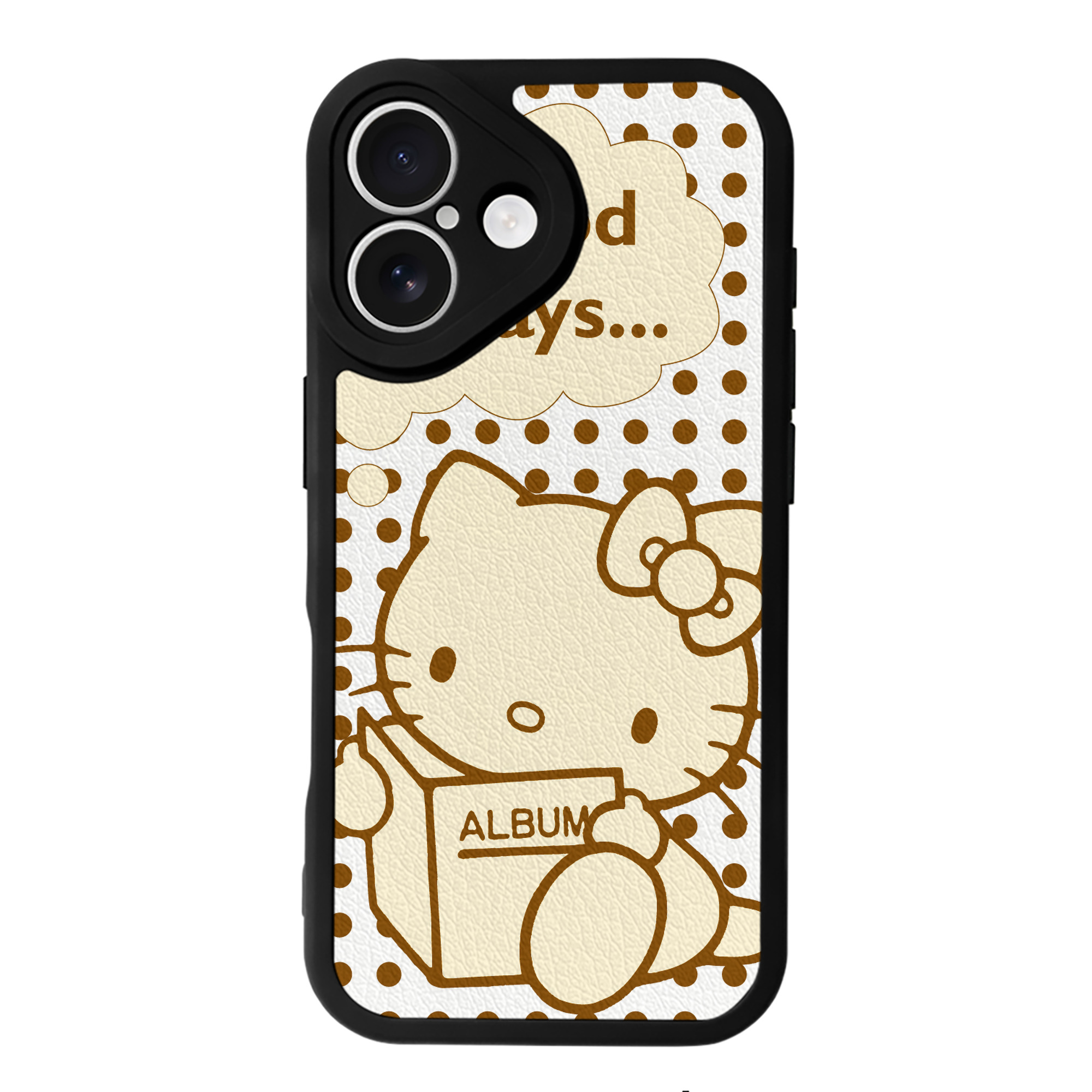 （画像用） Hello Kitty ハローキティ 【iPhone 16シリーズ対応】シリコンスマホケース（レザー調） 材質：シリコン